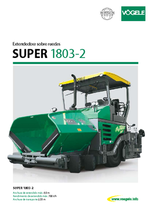 व्हील्ड एस्फाल्ट पेवर Vögele Super 1803-2