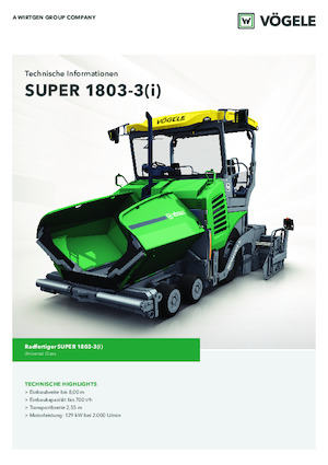 व्हील्ड एस्फाल्ट पेवर Vögele Super 1803-3i