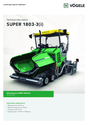 व्हील्ड एस्फाल्ट पेवर Vögele Super 1803-3i