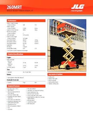 व्हील्ड सिज़र लिफ्ट JLG 260MRT