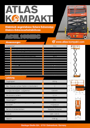 व्हील्ड सिज़र लिफ्ट Atlas Kompakt ACSL 1008 DC