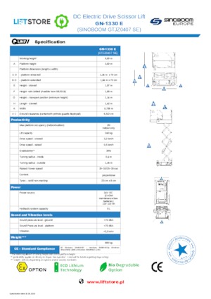 व्हील्ड सिज़र लिफ्ट Sinoboom GN 1530