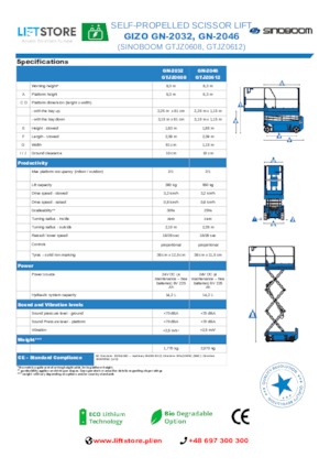 व्हील्ड सिज़र लिफ्ट Sinoboom GN 2046