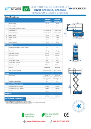 व्हील्ड सिज़र लिफ्ट Sinoboom GN 2632