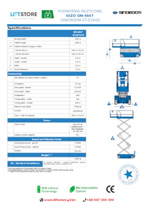 व्हील्ड सिज़र लिफ्ट Sinoboom GN 4647