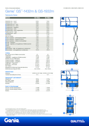 व्हील्ड सिज़र लिफ्ट Genie GS-1432m E-Drive