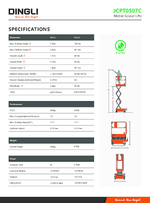 व्हील्ड सिज़र लिफ्ट Dingli JCPT0507C