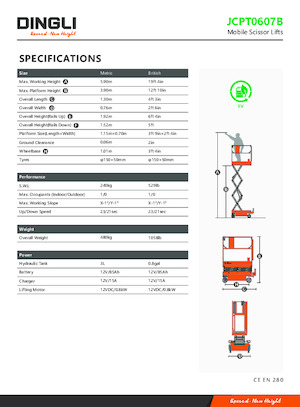 व्हील्ड सिज़र लिफ्ट Dingli JCPT0607B