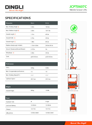 व्हील्ड सिज़र लिफ्ट Dingli JCPT0607C