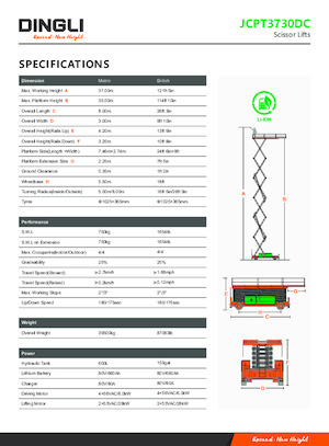 व्हील्ड सिज़र लिफ्ट Dingli JCPT3730DC