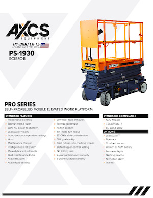 व्हील्ड सिज़र लिफ्ट AXCS PS-1930