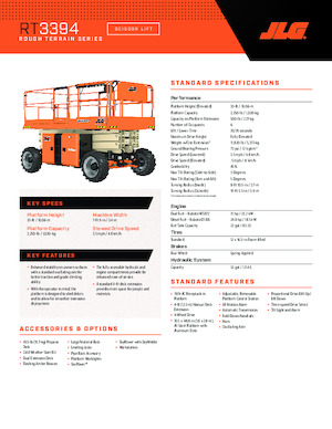 व्हील्ड सिज़र लिफ्ट JLG RT3394