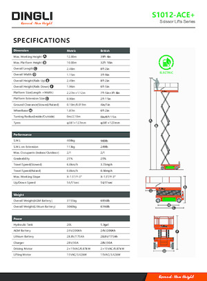 व्हील्ड सिज़र लिफ्ट Dingli S1012-ACE+
