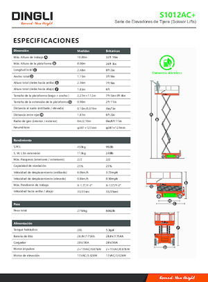 व्हील्ड सिज़र लिफ्ट Dingli S1012AC+