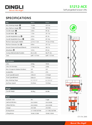 व्हील्ड सिज़र लिफ्ट Dingli S1212-ACE