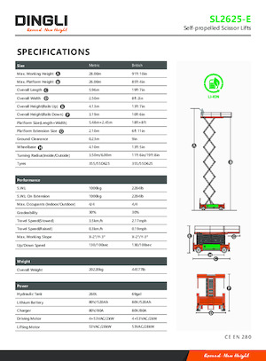 व्हील्ड सिज़र लिफ्ट Dingli SL2625-E