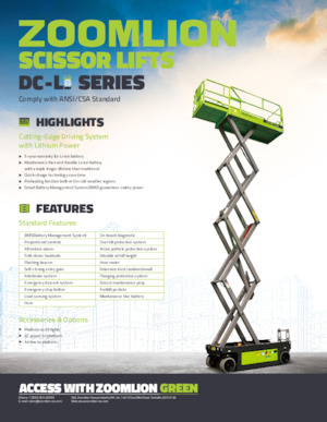 व्हील्ड सिज़र लिफ्ट Zoomlion ZS3246DC-Li