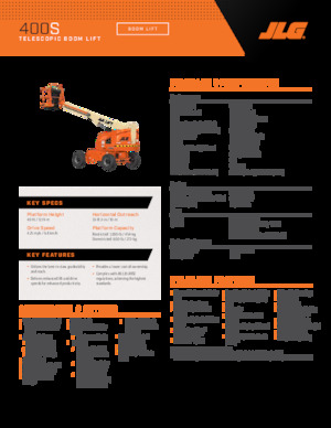व्हील्ड टेलीस्कोपिक बूम लिफ्ट JLG 400S