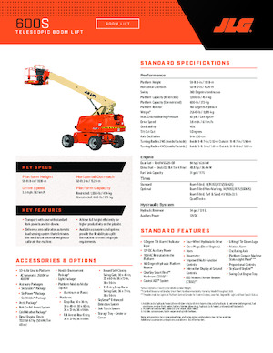 व्हील्ड टेलीस्कोपिक बूम लिफ्ट JLG 600S