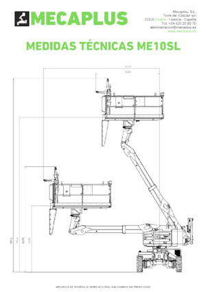 व्हील्ड टेलीस्कोपिक बूम लिफ्ट Mecaplús ME10SL