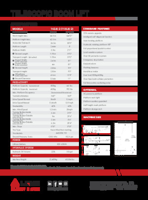 व्हील्ड टेलीस्कोपिक बूम लिफ्ट LGMG  T42JE-2