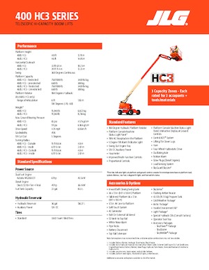 व्हील्ड टेलीस्कोपिक बूम लिफ्ट JLG 400S HC3