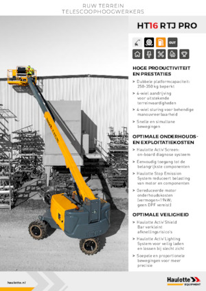 व्हील्ड टेलीस्कोपिक बूम लिफ्ट Haulotte HT16 RTJ PRO