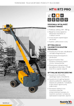 व्हील्ड टेलीस्कोपिक बूम लिफ्ट Haulotte HT16 RTJ PRO