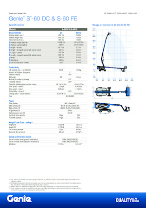 व्हील्ड टेलीस्कोपिक बूम लिफ्ट Genie S-60 FE