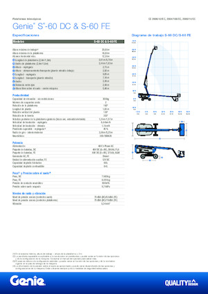 व्हील्ड टेलीस्कोपिक बूम लिफ्ट Genie S-60 FE