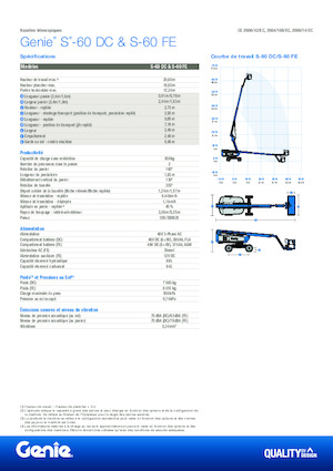 व्हील्ड टेलीस्कोपिक बूम लिफ्ट Genie S-60 DC