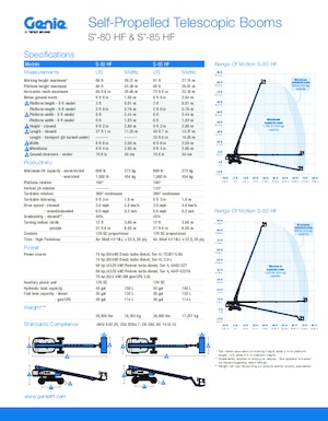 व्हील्ड टेलीस्कोपिक बूम लिफ्ट Genie S-80 HF