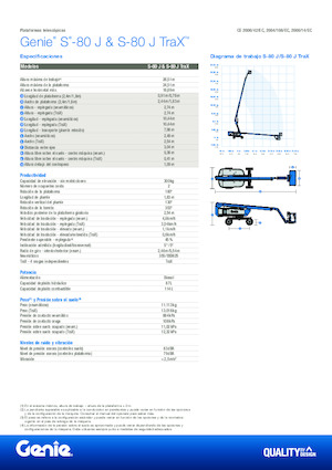 व्हील्ड टेलीस्कोपिक बूम लिफ्ट Genie S-80 J