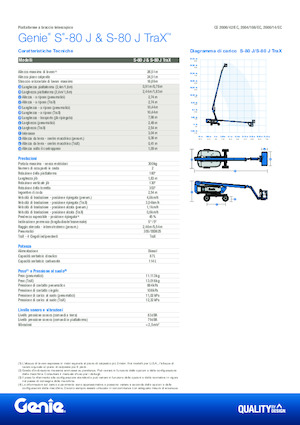 व्हील्ड टेलीस्कोपिक बूम लिफ्ट Genie S-80 J