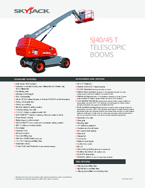 व्हील्ड टेलीस्कोपिक बूम लिफ्ट Skyjack SJ 45 T
