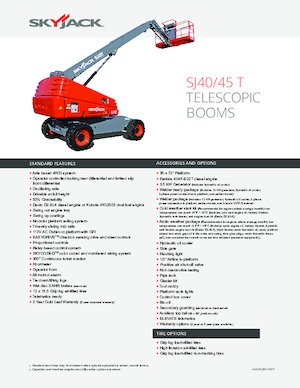 व्हील्ड टेलीस्कोपिक बूम लिफ्ट Skyjack SJ 40 T+