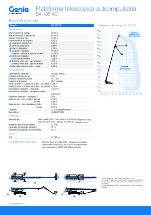 व्हील्ड टेलीस्कोपिक बूम लिफ्ट Genie SX-135 XC