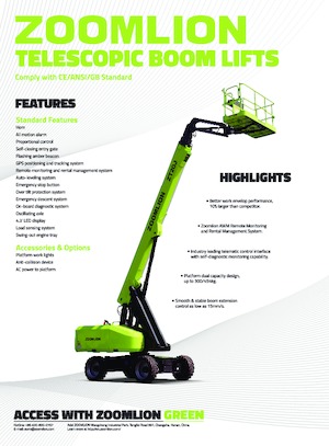 व्हील्ड टेलीस्कोपिक बूम लिफ्ट Zoomlion ZT26J