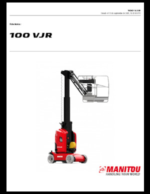 सिंगल वर्टिकल मास्ट बूम लिफ्ट Manitou 100 VJR