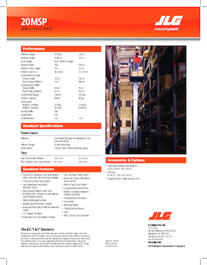 सिंगल वर्टिकल मास्ट बूम लिफ्ट JLG 20MSP 