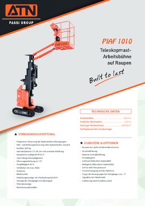 सिंगल वर्टिकल मास्ट बूम लिफ्ट ATN PIAF 1010