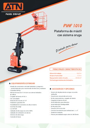 सिंगल वर्टिकल मास्ट बूम लिफ्ट ATN PIAF 1010