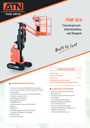 सिंगल वर्टिकल मास्ट बूम लिफ्ट ATN Piaf 810