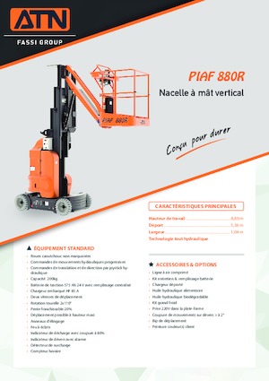 सिंगल वर्टिकल मास्ट बूम लिफ्ट ATN PIAF 880R