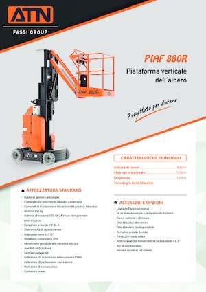 सिंगल वर्टिकल मास्ट बूम लिफ्ट ATN PIAF 880R