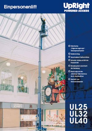 सिंगल वर्टिकल मास्ट बूम लिफ्ट UpRight UL 32 DC