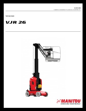 सिंगल वर्टिकल मास्ट बूम लिफ्ट Manitou VJR 26