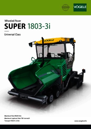 व्हील्ड एस्फाल्ट पेवर Vögele Super 1803-3i