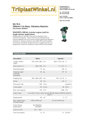 गैसोलीन और डीजल रैमर Wacker Neuson BS70-2 11