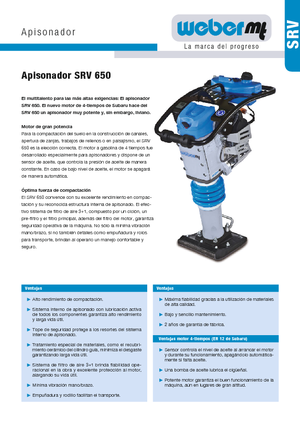 गैसोलीन और डीजल रैमर weber mt SRV 650
